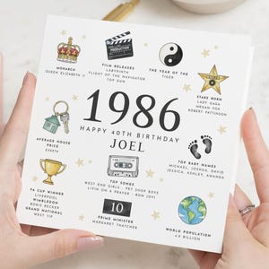 Carte personnalisée de 40e anniversaire, carte de 40e anniversaire de fils, cadeau de 40e anniversaire pour mari, carte de 40e anniversaire pour frère, lui, ami