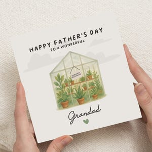Fathers Day Card for Grandad, Grandad Fathers Day Card, Greenhouse Card, Fathers Day Card for Him, Cute Fathers Day Card, Grandad Card