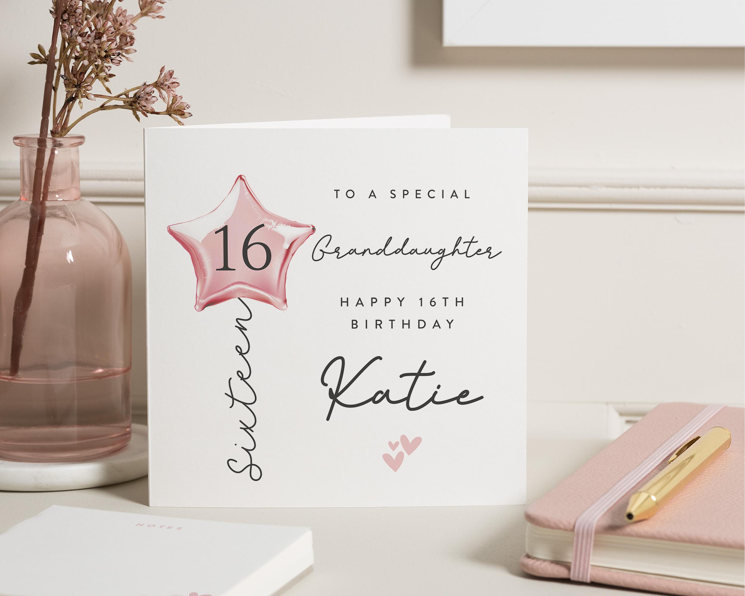 Sottobicchiere Quadrato 'Happy 16th Birthday' Per 16 Anni, 9.5x9.5 Cm, Retro In Sughero, Ideale Per Festa Di Compleanno