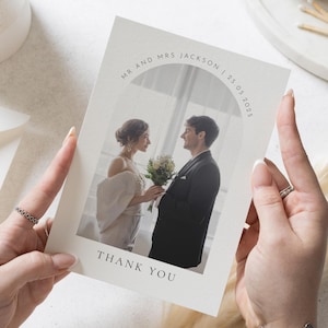 Cartes de remerciement de mariage personnalisées avec photo, Cartes de remerciement personnalisées pliées, Cartes de remerciement simples pour mariage, Cartes de remerciement pour mariage