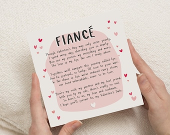 Cartes personnalisées de Saint-Valentin fiancé, carte de Saint-Valentin poème pour fiancé, fiancé personnalisé, carte de la Saint-Valentin, cadeau de Saint-Valentin fiancé