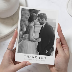 Danksagungskarten Hochzeit, Personalisierte Danksagungskarten Hochzeit, Mit Foto, Gefaltete Danksagungskarten, Postkarte Dankeskarten für Hochzeit