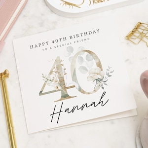 40th Birthday Card For Women, 40th Friend Card, 40th Birthday Card For Friend, Personalised 40th Birthday Card, Happy Birthday 40 Card