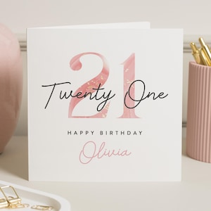 Personalisierte 21. Geburtstagskarte für Tochter, spezielle 21. Geburtstagskarte für sie, Geburtstagsgeschenk für Enkelin, Freund 21. Geburtstagsgeschenk
