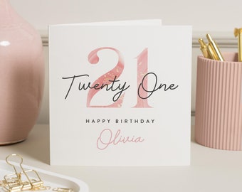 Personalised 21st Birthday Card For Daughter, Special 21st Birthday Card For Her, Birthday Gift For Granddaughter, Friend 21st Birthday Gift