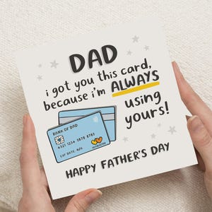 Fathers Day Card for Dad, Funny Fathers Day Card, Card from Son or Daughter, Bank of Dad Card, Cute Fathers Day Card