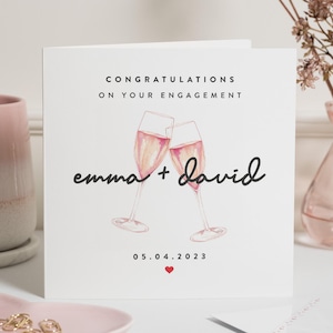 Biglietto di fidanzamento personalizzato, biglietto di fidanzamento per coppia, biglietto di congratulazioni per il fidanzamento, regalo di fidanzamento personalizzato per un amico