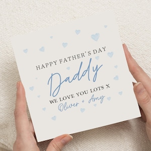 Fathers Day Card for Daddy, Personalised Fathers Day Card from Kids, Fathers Day Card from Son or Daughter, Cute Fathers Day Card
