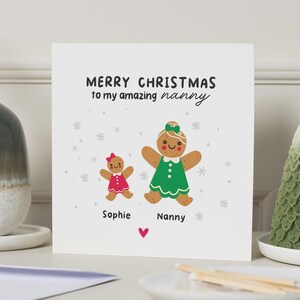 Carte de Noël nounou, Carte de Noël nounou, Carte de Noël nounou, Carte de nounou joyeux Noël, Cadeau nounou, Carte de Noël nounou personnalisée