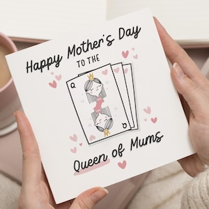 Queen Of Mums Biglietto per la festa della mamma, Biglietto di auguri per la festa della mamma, Biglietto per la festa della mamma, Biglietti per la festa della mamma per lei, Biglietto per la festa della mamma Queen