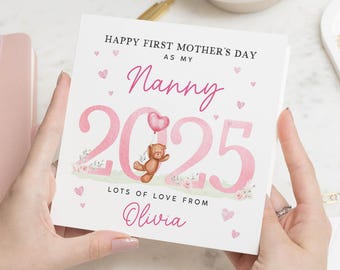 1st Mothers Day As Nanny Card, Mother's Day Cards For Grandma, Happy 1st Mother's Day As My Nanny, First Mother's Day As My Nan, For Nanna