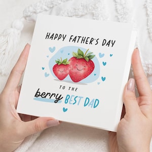 Vatertagskarte für Papa, süße Vatertagskarte, Beere am besten Papa Karte, Vatertagskarte von Kindern, Vatertagskarte für ihn
