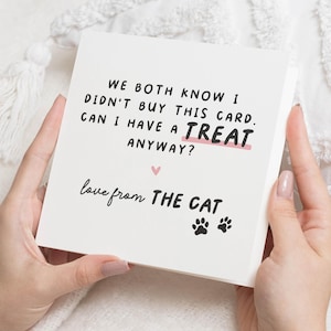 Cat Birthday Card, Birthday Card From Cat, Cat Dad, Happy Birthday From The Cat, Birthday Card From Cats, Cat Mum Birthday Card, Cat Gift