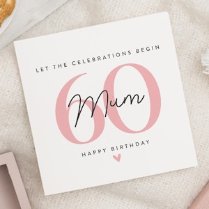 Cartão de aniversário de 60 anos para a mãe, cartão de aniversário de 60 anos para a mãe, cartão de aniversário de 60 anos para a mãe, presente de aniversário para a mãe, cartão de aniversário para a mãe, presente de aniversário para a mãe