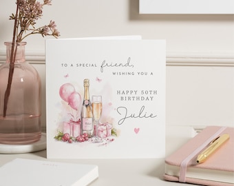 50th Birthday Card For Friend, 50th Birthday Gift Bestie, 50th Birthday Gift For Women, Personalised 50th Birthday Cards For Her, 50th Card