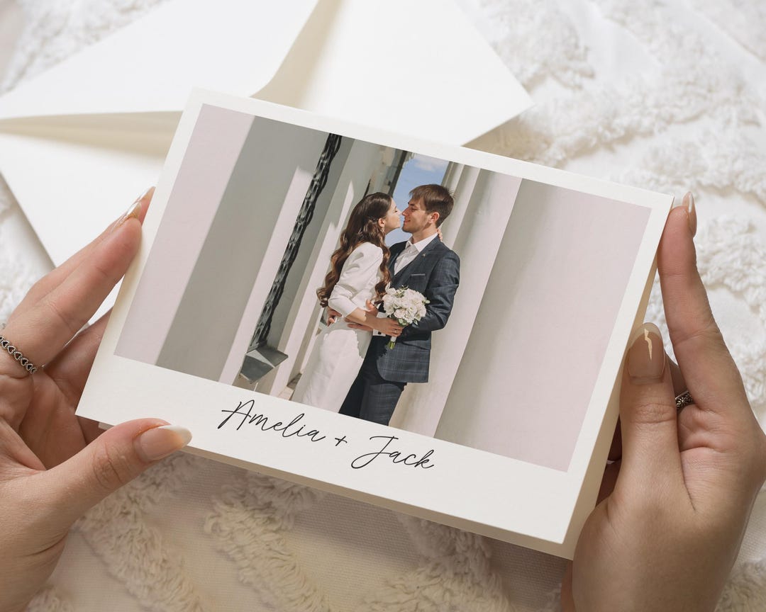 Custom Thank You Cards Wedding With Photo, Wedding Photo Thank You ...