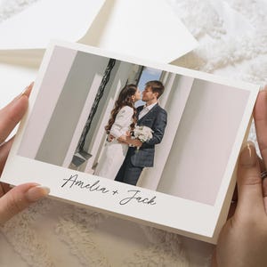 Personalisierte Dankeskarten Hochzeit mit Foto, Hochzeitsfoto Danksagungskarten, gefaltete Danksagungskarten, Postkarte Dankeskarten Landschaft