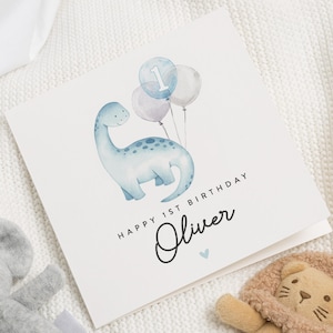 Carte 1er anniversaire dinosaure pour garçon, carte 1er anniversaire fils, cadeau premier anniversaire spécial petit-fils, premier anniversaire, 1er anniversaire neveu