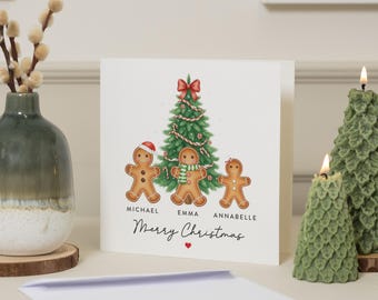 Personalised Christmas Card, Family Christmas Card, Gingerbread Christmas Card, Christmas Card for Family, Custom Christmas Card