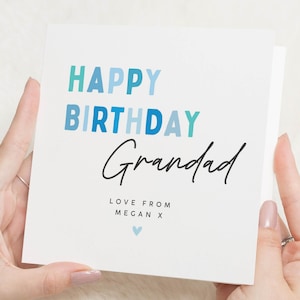 Carte d'anniversaire pour grand-père, carte d'anniversaire personnalisée pour grand-père, carte d'anniversaire de petit-enfant, carte de joyeux anniversaire grand-père