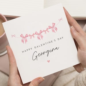 Carte Galentines pour un ami, cadeau personnalisé de la Saint-Valentin, meilleure amie de la carte de la Saint-Valentin, carte Galentine pour un ami, carte Bestie, carte noeud