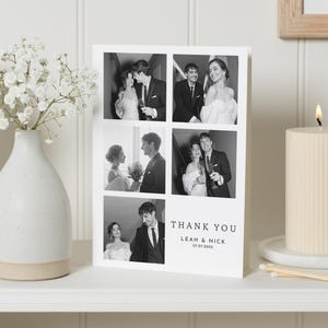Cartes de remerciement photo personnalisées pour mariage, Cartes de remerciement noir et blanc Mariage, Cartes de remerciement personnalisées, Cartes de remerciement photo simples