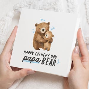 Fathers Day Card for Dad, Papa Bear Fathers Day Card, Cute Bear Card, Fathers Day Card from Kids, Fathers Day Card for Him