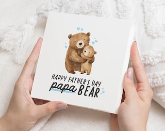 Carte de fête des pères pour papa, carte de fête des pères papa ours, carte ours mignon, carte de fête des pères des enfants, carte de fête des pères pour lui