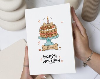 Personalised Dog Birthday Card, Dog Birthday Card, Pet Birthday Card, Happy Woofday Card, Custom Birthday Card for Dog Lover