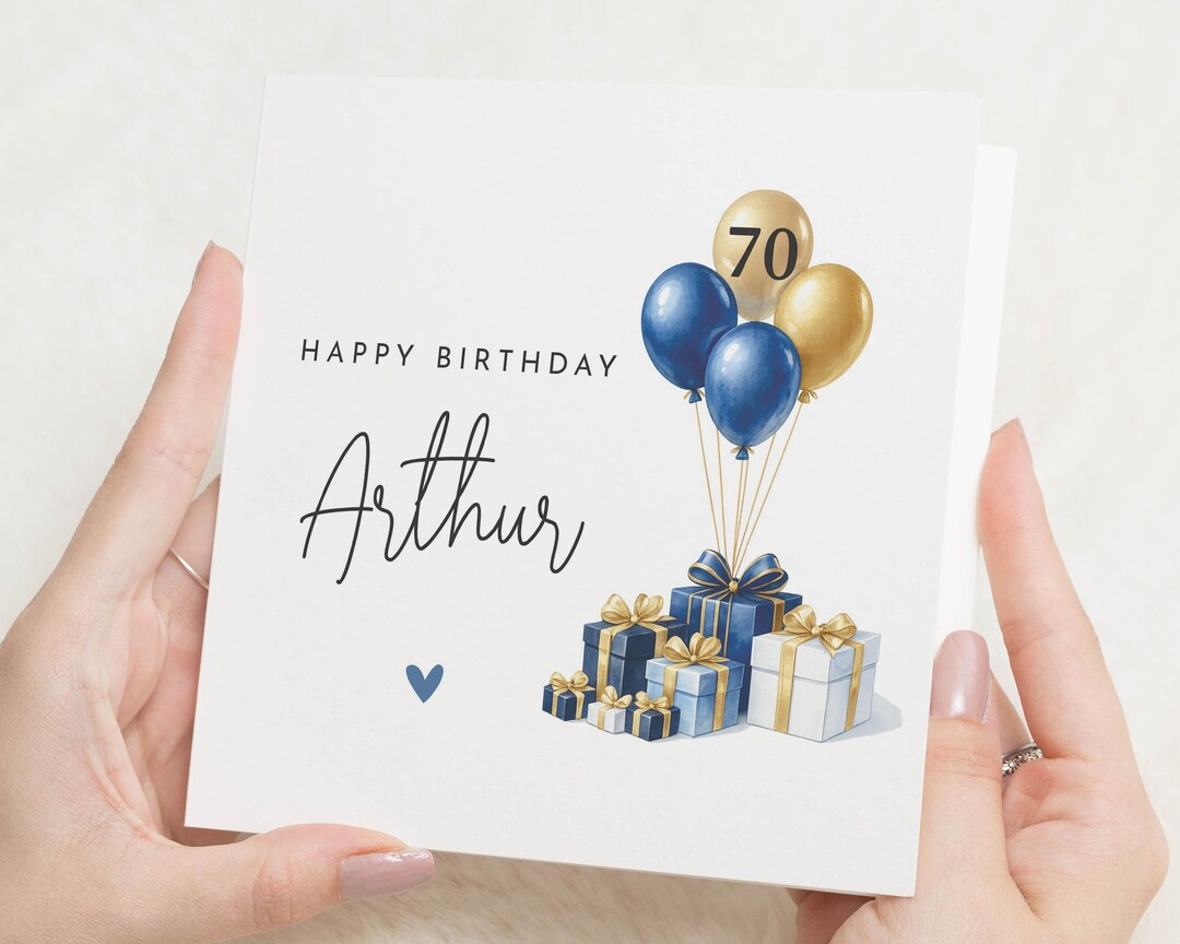 70th Birthday Card, Personalised Birthday Card for Him, Birthday Card ...