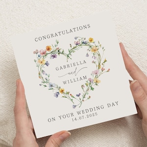 Parabéns pelo seu cartão de dia de casamento, Feliz dia de casamento, Cartão de dia de casamento personalizado, Presente de casamento para amigos, Presente de dia de casamento para casal