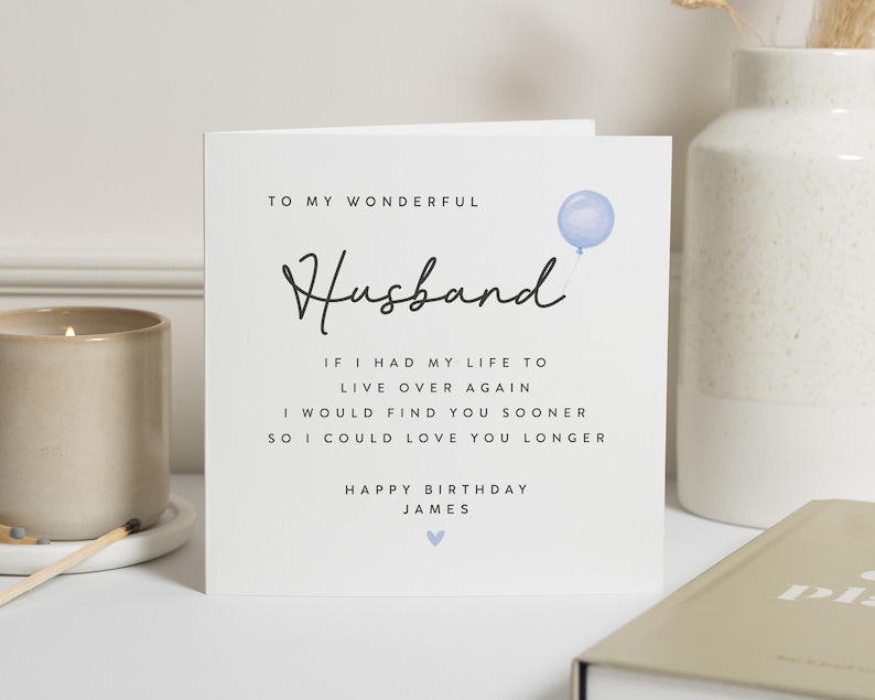 Carte d'anniversaire mari, carte d'anniversaire pour mari, cadeau d'anniversaire mari, carte poème mari, carte d'anniversaire pour lui, joyeux anniversaire mari image 1