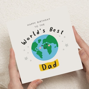 Tarjeta de cumpleaños para papá, tarjeta de cumpleaños para el mejor papá del mundo, tarjeta de cumpleaños para él, linda tarjeta de cumpleaños para papá, tarjeta personalizada para papá