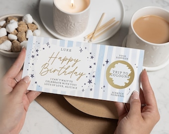 Birthday Scratch To Reveal Gift Voucher, Personalised Trip Reveal Card, Holiday Reveal Gift Voucher, Surprise Weekend Away Card
