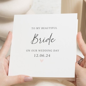 An meine Braut an unserer Hochzeit, Bräutigam zu Braut Karte, Braut Karte vom Bräutigam, Frau Hochzeitskarte, an meine Frau an unserem Hochzeitstag, Frau an Karte