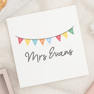 Carte de remerciement personnalisée pour enseignant, carte de remerciement simple pour enseignant, cadeau de fin d'école pour enseignant, fin de session d'enseignant, un grand merci