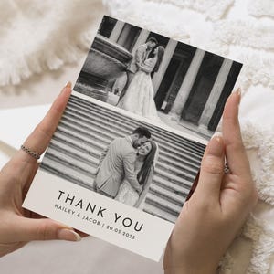 Hochzeit Danksagungskarten mit Foto, personalisierte Dankeskarten Hochzeit, gefaltete Dankeskarten, Postkarte Dankeskarten für die Hochzeit