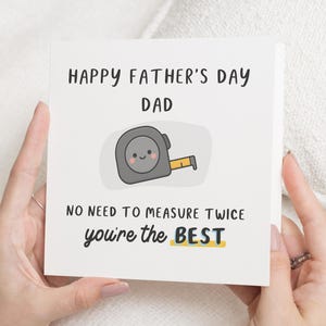 Grappige vaderdagkaart voor papa, DIY-papakaart, meetlintkaart, vaderdagkaart van kinderen, je bent de beste kaart