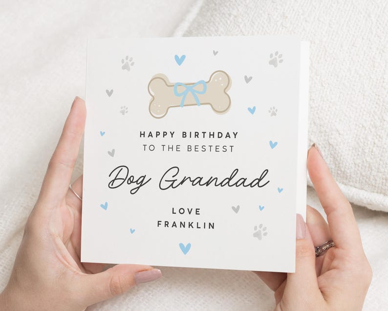 Carte d'anniversaire grand-père chien, carte d'anniversaire de chien, carte d'anniversaire pour grand-père de chien, joyeux anniversaire de la part du chien, cadeau de grand-père de chien, de chien image 1