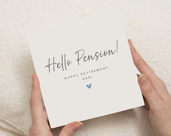 Retirement Card for Dad, Happy Retirement Card, Pension Card, Retirement Card for Him, Personalised Retirement Card, Simple Retirement Card