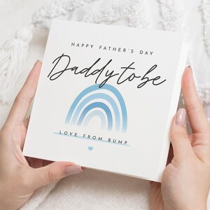 Vaderdagkaart Daddy To Be, Vaderdagkaart van Bump, Daddy To Be-kaart, Rainbow Fathers Day Card, Vaderdagkaart voor hem