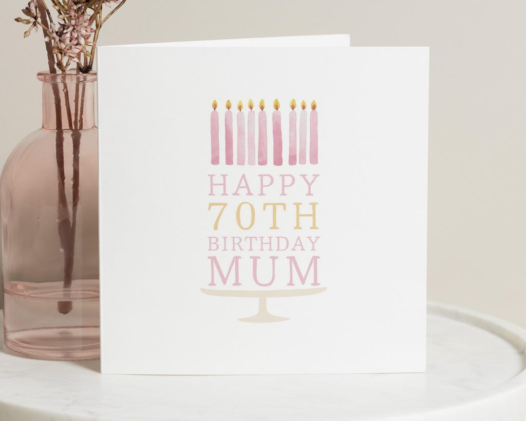 70th Birthday Card for Mum, Birthday Card for Her, Mum Birthday Cards ...