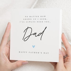 Biglietto per la festa del papà, biglietto di auguri per la festa del papà, biglietto per lui, biglietto semplice per la festa del papà, biglietto da figlio o figlia, ho sempre bisogno di te, papà