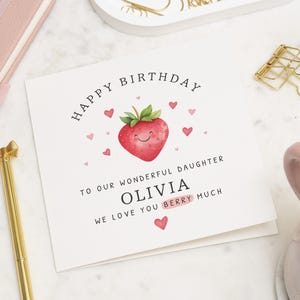 Carte d'anniversaire fille, cartes d'anniversaire pour fille, je t'aime Berry Much fille, cartes d'anniversaire fille, joyeux anniversaire fille