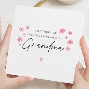 Cartão de aniversário da avó, cartão de aniversário personalizado para a avó, cartão de aniversário da avó feliz, presentes de aniversário, avó maravilhosa e florescente