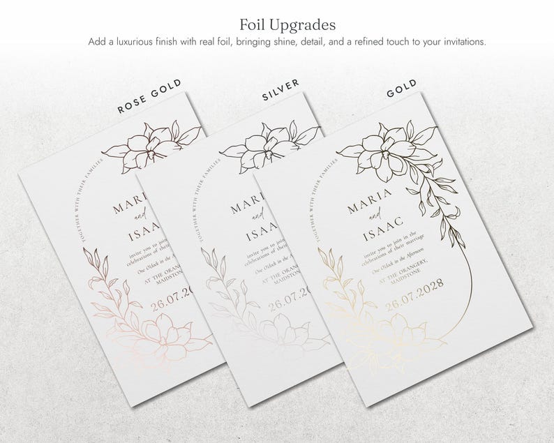 Dusty Blue Floral Wedding Invitations, Elegant Botanical Wedding Invites, Classic Garden Wedding Invitation Suite, Personalised Invites image 17