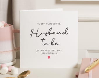 Husband To Be Wedding Day Card, On Our Wedding Day Husband Card, Husband To Be Card, Groom Gift From Bride, Card For Groom On Wedding Day