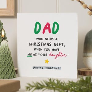 Papa Weihnachtskarte, Frohe Weihnachten Papa Karte, Weihnachtskarten Papa, Weihnachtskarten für Papa, Papa Weihnachtskarte, Papa und Tochter, von Tochter