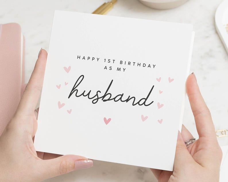 Carte d'anniversaire de mari, Carte d'anniversaire pour mari, Joyeux anniversaire de mari, 1er anniversaire de mon mari, Carte pour lui, Premier anniversaire de mari image 1