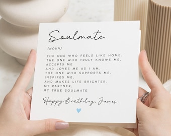 Soulmate Birthday Card, Boyfriend Birthday Card, Birthday Card For Husband, Birthday Card For Him, Her, Girlfriend Birthday Card, Wife Card